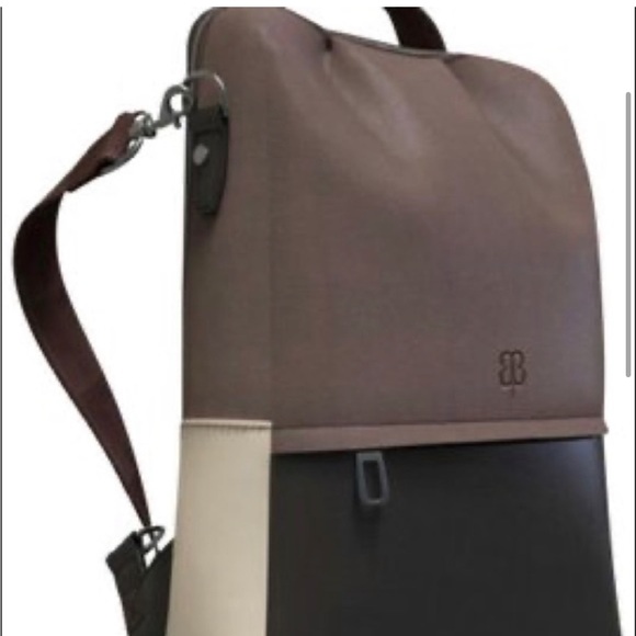 Beta Brand Leather Patchwork Laptop Backpack Convertible straps - Picture 3 of 10